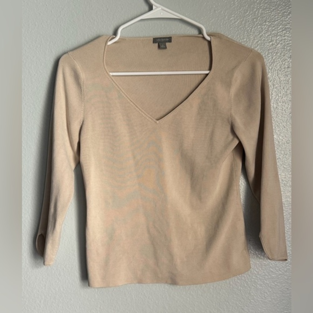 Ann Taylor Silk Blend Beige Top Size Small
